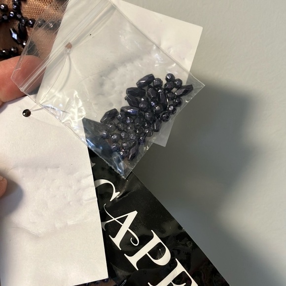 NWT Xscape Embellished Tan Crop Top + Skirt with Train Two Piece Set - Picture 3 of 11